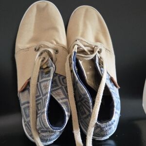 Vans Tan and Blue Classic Sneakers